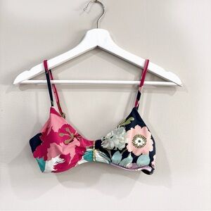 Trina Turk Floral Bikini Swim Top Women’s Small Multicolor Swimwear Resort